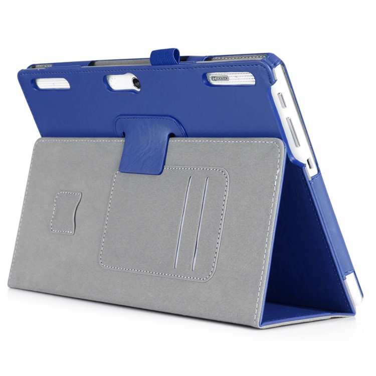 PU Caja de Tablet de cuero para Lenovo Tab3 10 Negocios TB3-X70 / Tab 10 TAB-X103F / Tab 2 X30F A10-30F 10.1 - Azul-4