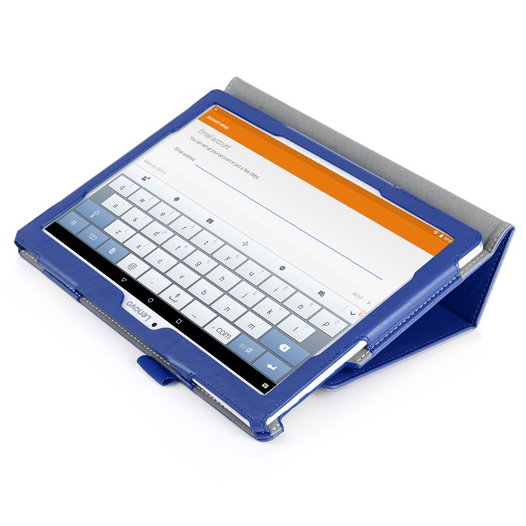 PU Caja de Tablet de cuero para Lenovo Tab3 10 Negocios TB3-X70 / Tab 10 TAB-X103F / Tab 2 X30F A10-30F 10.1 - Azul-6