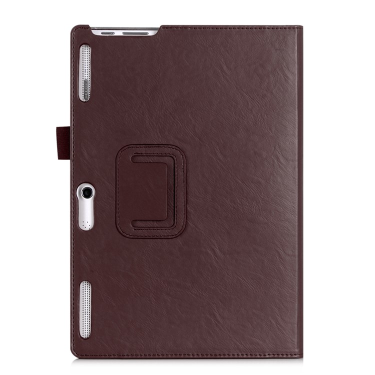 Leather Flip Cover for Lenovo Tab3 10 Business TB3-X70/Tab 10 TAB-X103F/Tab 2 A10-30 (X30F) A10-30F 10.1 - Brown-2