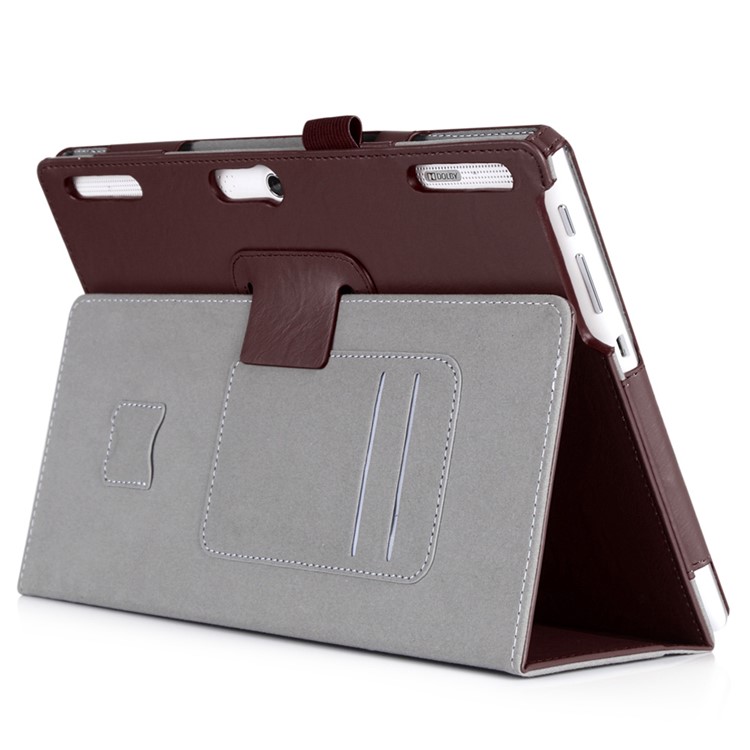 Leather Flip Cover for Lenovo Tab3 10 Business TB3-X70/Tab 10 TAB-X103F/Tab 2 A10-30 (X30F) A10-30F 10.1 - Brown-4