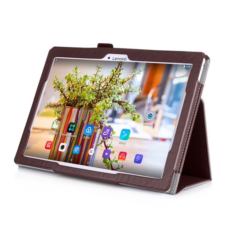 Leather Flip Cover for Lenovo Tab3 10 Business TB3-X70/Tab 10 TAB-X103F/Tab 2 A10-30 (X30F) A10-30F 10.1 - Brown-5