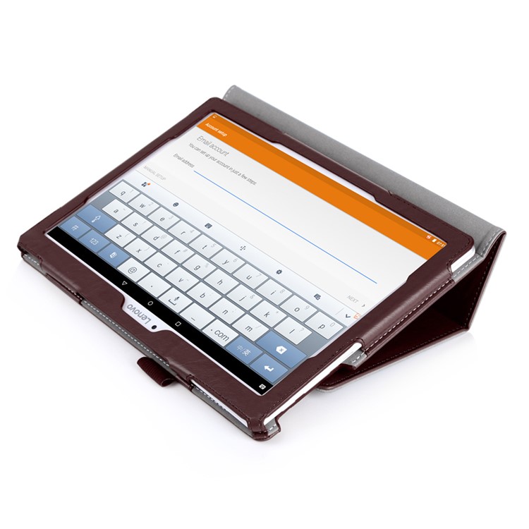 Leather Flip Cover for Lenovo Tab3 10 Business TB3-X70/Tab 10 TAB-X103F/Tab 2 A10-30 (X30F) A10-30F 10.1 - Brown-6