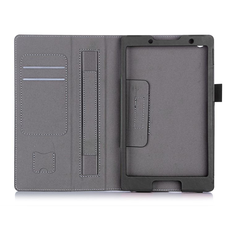 Leather Tablet Case with Credit/SIM Card Slots for Lenovo Tab3 8 - Black-4