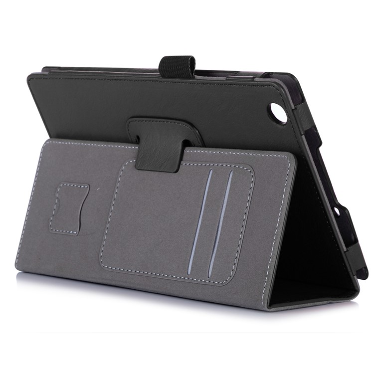 Leather Tablet Case with Credit/SIM Card Slots for Lenovo Tab3 8 - Black-5