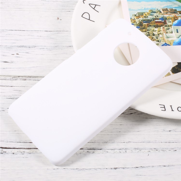 Rubberized PC Hard Phone Cover Shell for Motorola Moto G5 - White-1