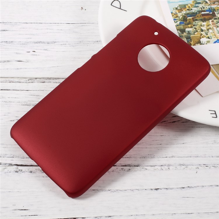 Rubber Coating PC Hard Phone Casing for Motorola Moto G5 - Red-1