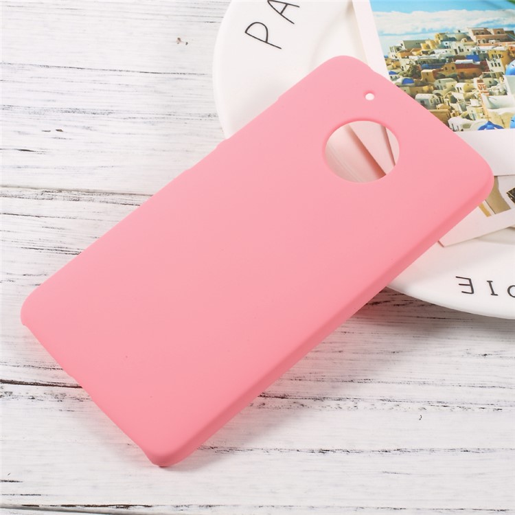 For Motorola Moto G5 Rubber Coating PC Hard Cell Phone Case - Pink-1