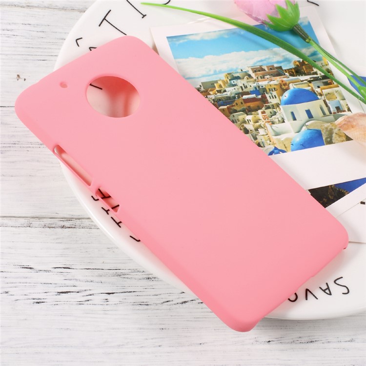 For Motorola Moto G5 Rubber Coating PC Hard Cell Phone Case - Pink-3