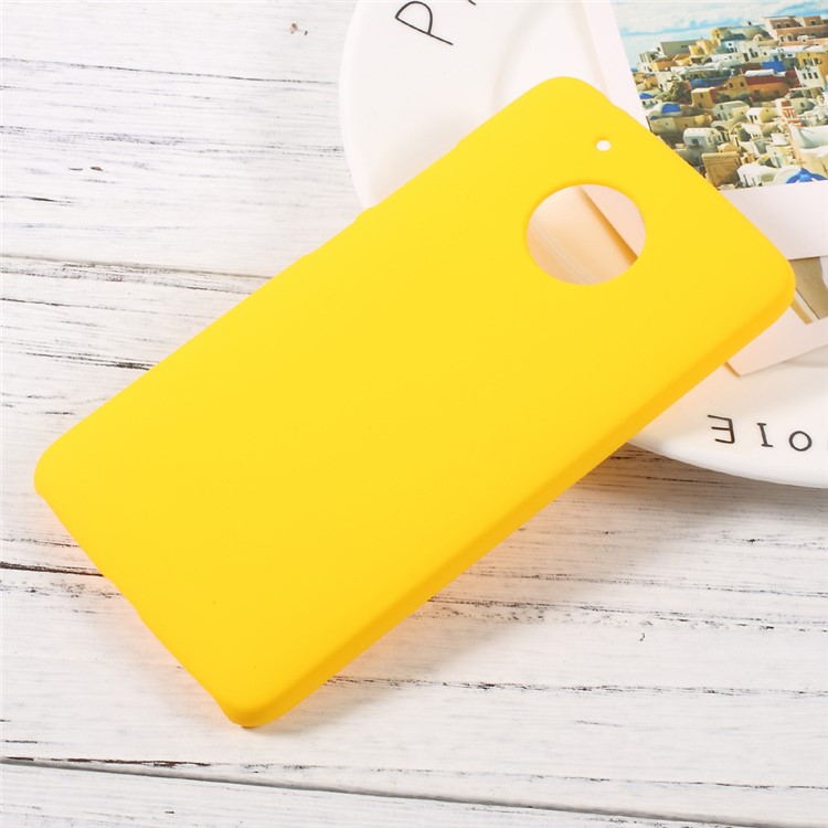 Rubberized PC Hard Phone Cover for Motorola Moto G5 - Yellow-1