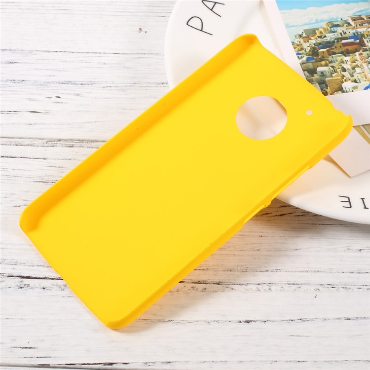 Rubberized PC Hard Phone Cover for Motorola Moto G5 - Yellow-2