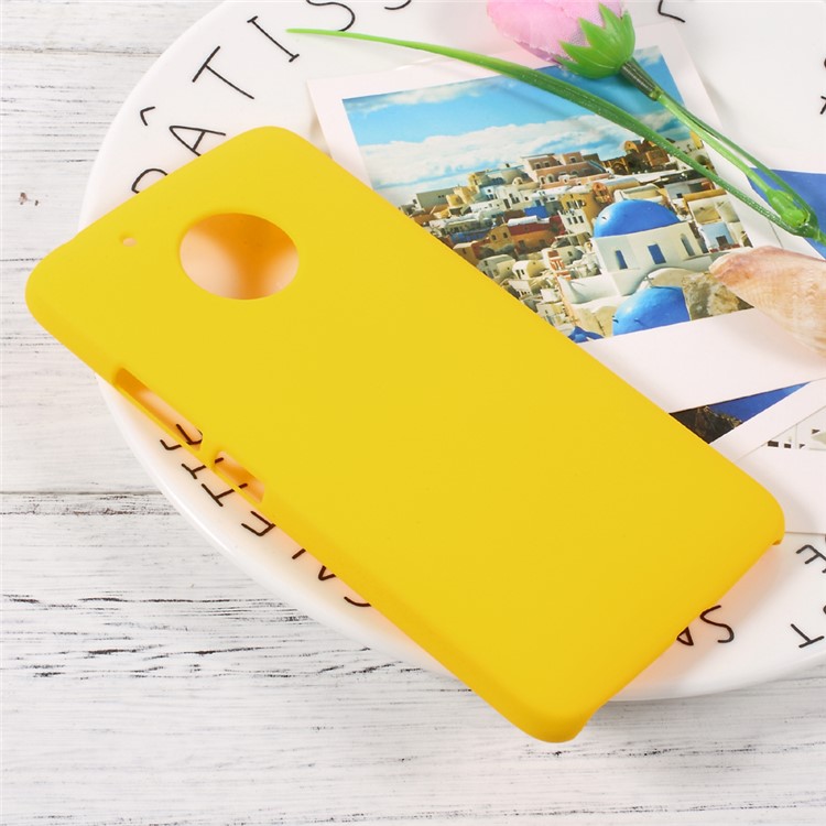 Rubberized PC Hard Phone Cover for Motorola Moto G5 - Yellow-3