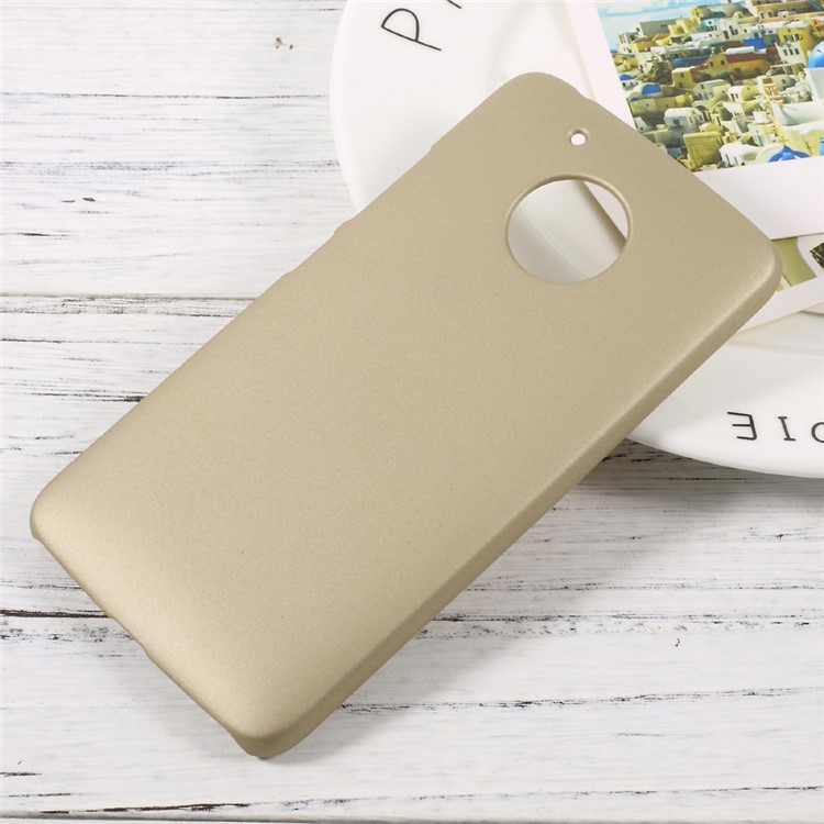 Rubberized PC Hard Mobile Phone Back Cover for Motorola Moto G5 - Gold-1
