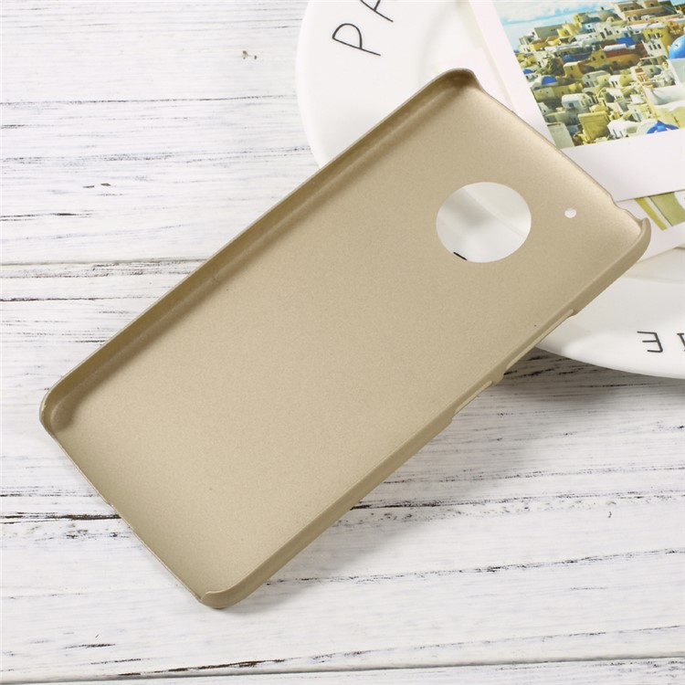 Rubberized PC Hard Mobile Phone Back Cover for Motorola Moto G5 - Gold-2