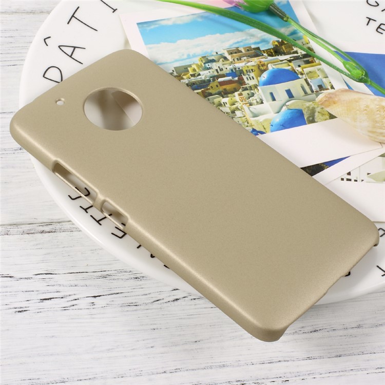 Rubberized PC Hard Mobile Phone Back Cover for Motorola Moto G5 - Gold-3