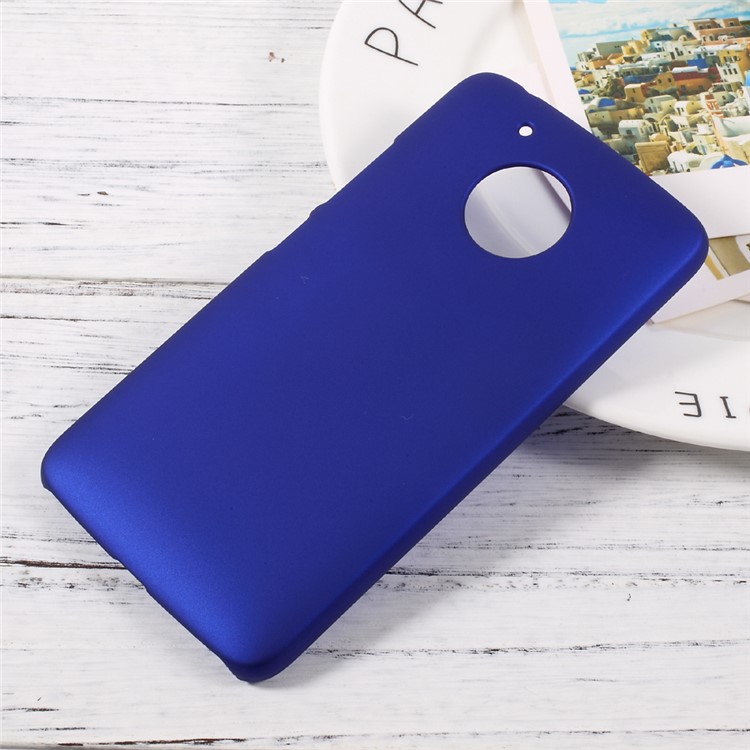 Rubberized PC Hard Phone Protective Cover Case for Motorola Moto G5 - Dark Blue-1