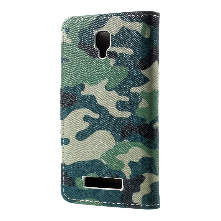Pattern Printing Leather Wallet Phone Shell for Lenovo A1000 - Camouflage Pattern-4
