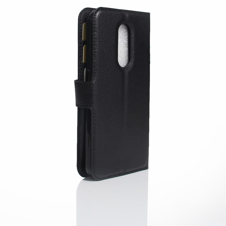 Lychee Skin Leather Wallet Case for Motorola Moto M XT1662 - Black-4
