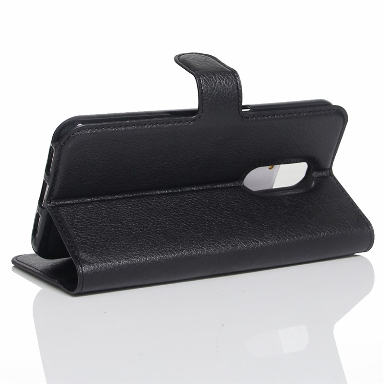 Lychee Skin Leather Wallet Case for Motorola Moto M XT1662 - Black-5