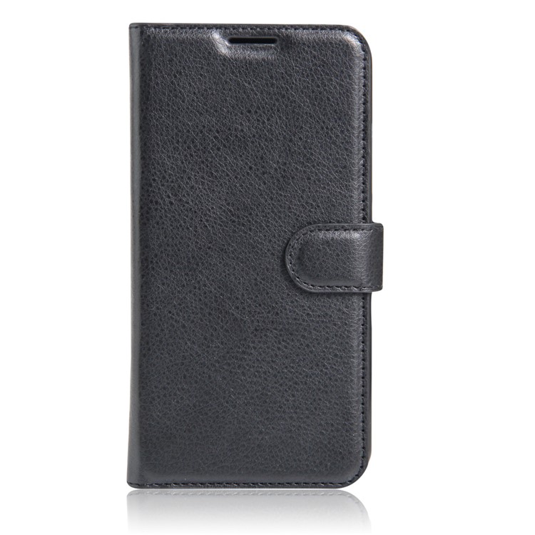 Lychee Skin Leather Wallet Case for Motorola Moto M XT1662 - Black-6