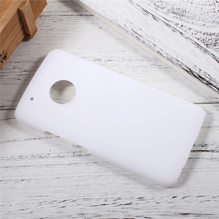 Rubberized PC Mobile Phone Case for Motorola Moto G5 Plus - White-3
