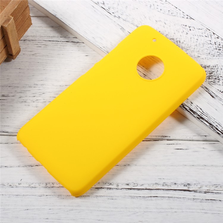 Mobile Accessory Rubberized PC Case for Motorola Moto G5 Plus - Yellow-1