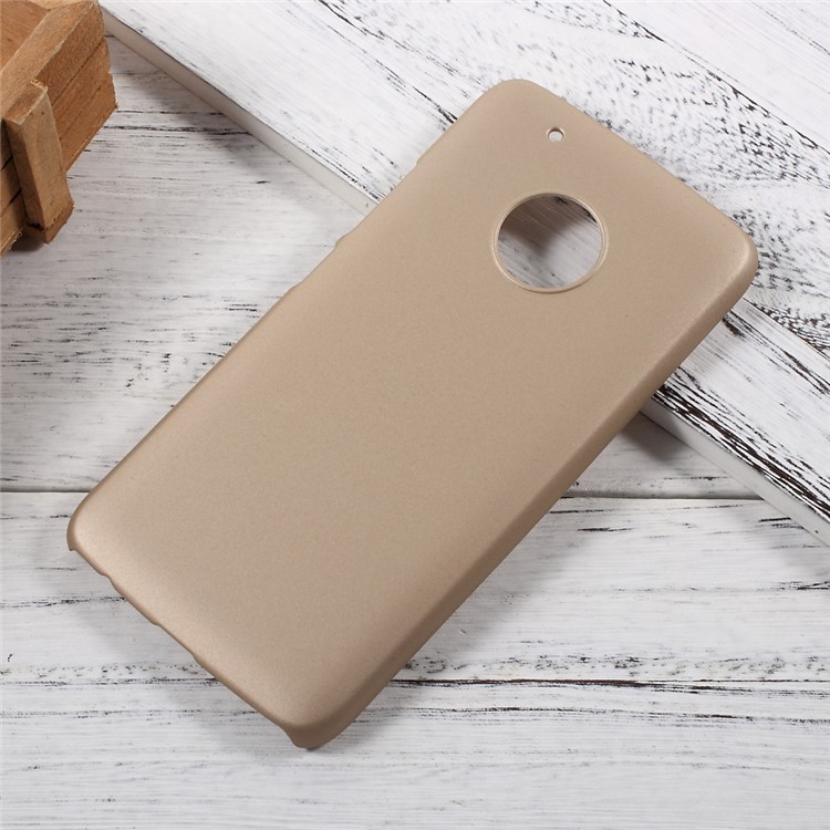 Rubber Coating PC Shell Case Cover for Motorola Moto G5 Plus - Gold-1