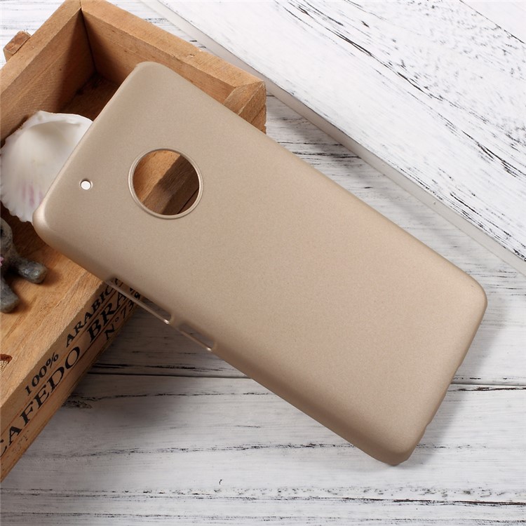 Rubber Coating PC Shell Case Cover for Motorola Moto G5 Plus - Gold-2