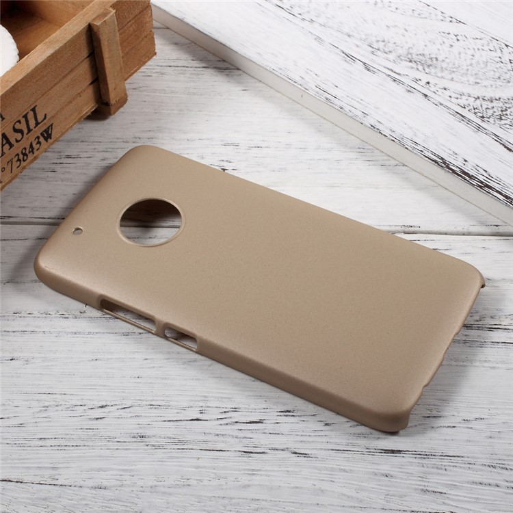 Rubber Coating PC Shell Case Cover for Motorola Moto G5 Plus - Gold-3