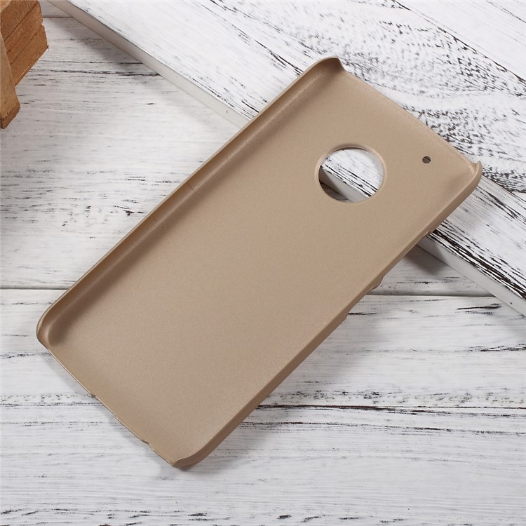 Rubber Coating PC Shell Case Cover for Motorola Moto G5 Plus - Gold-4