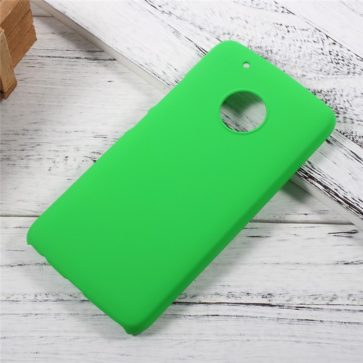For Motorola Moto G5 Plus Rubberized PC Hard Shell Case - Green-1