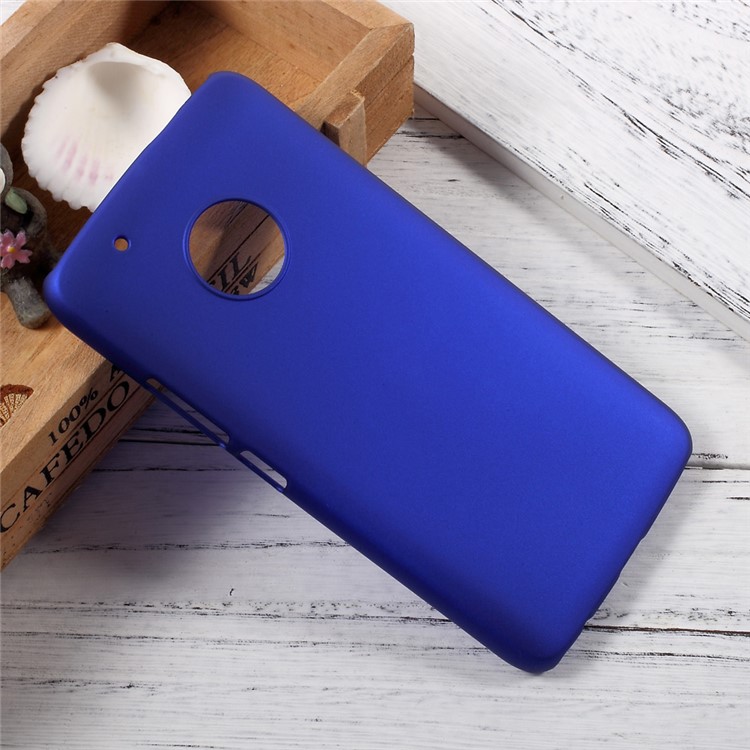 Rubber Coating Hard Protection Case for Motorola Moto G5 Plus - Dark Blue-3