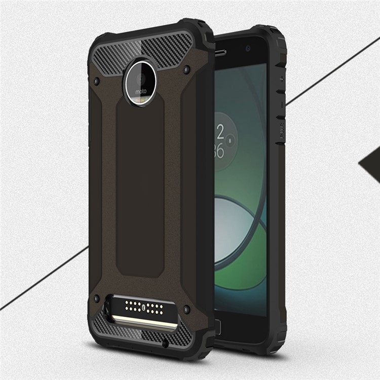 Heavy Duty Rugged Hybrid Cell Phone Cover (PC + TPU) for Motorola Moto Z Play - Black-1