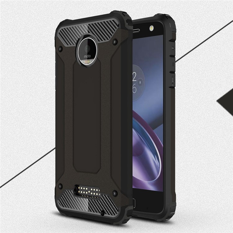 Heavy Duty Rugged Hybrid Cell Phone Cover (PC + TPU) for Motorola Moto Z Force - Black-1