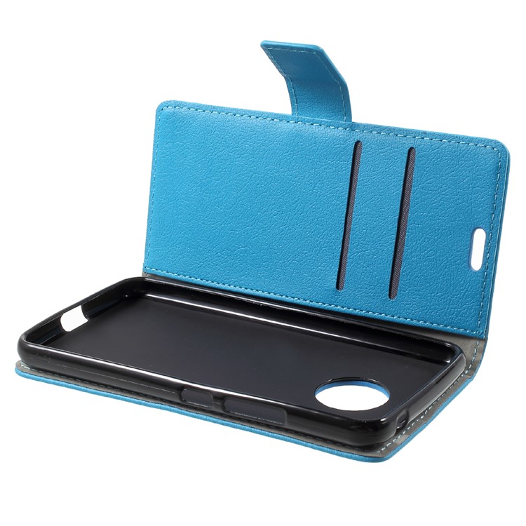 Mobile Casing Leather Stand Card Holder Shell for Motorola Moto G5 - Blue-6