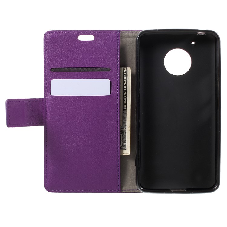 Wallet Stand Leather Cell Phone Case for Motorola Moto G5 - Purple-5
