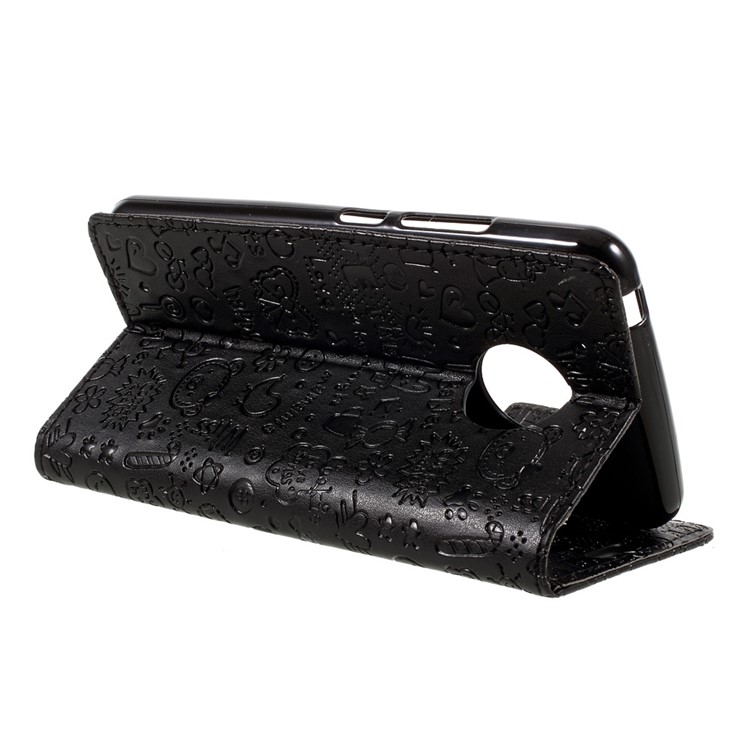 For Motorola Moto G5 Cartoon Graffiti Wallet Leather Case - Black-5