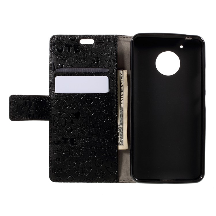 For Motorola Moto G5 Cartoon Graffiti Wallet Leather Case - Black-6