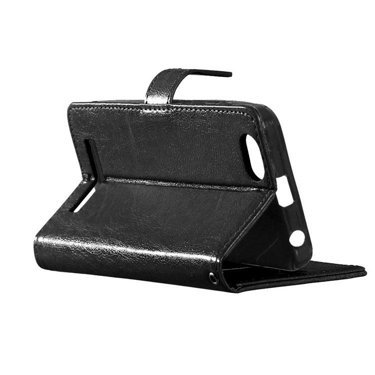 Crazy Horse Wallet Leather Stand Case for Lenovo Vibe C A2020 - Black-4