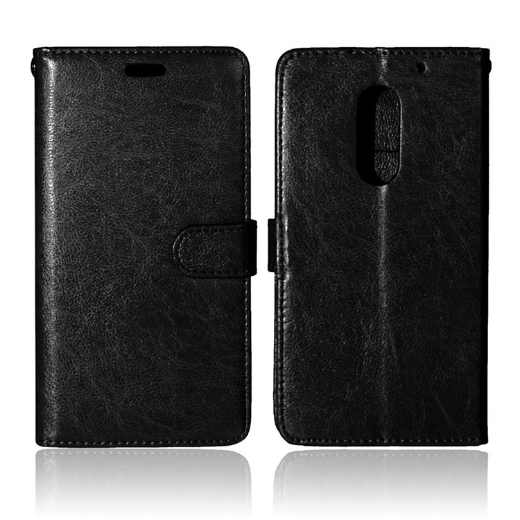 Crazy Horse Wallet Leather Stand Case for Lenovo Vibe X3 - Black-2