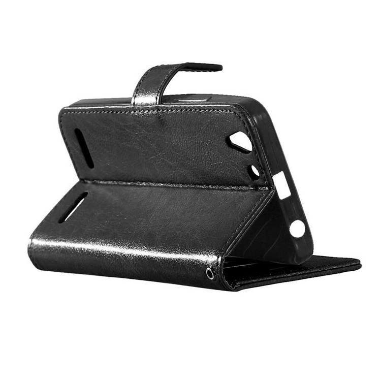 Crazy Horse Leather Wallet Case for Lenovo Vibe K5 / K5 Plus - Black-4