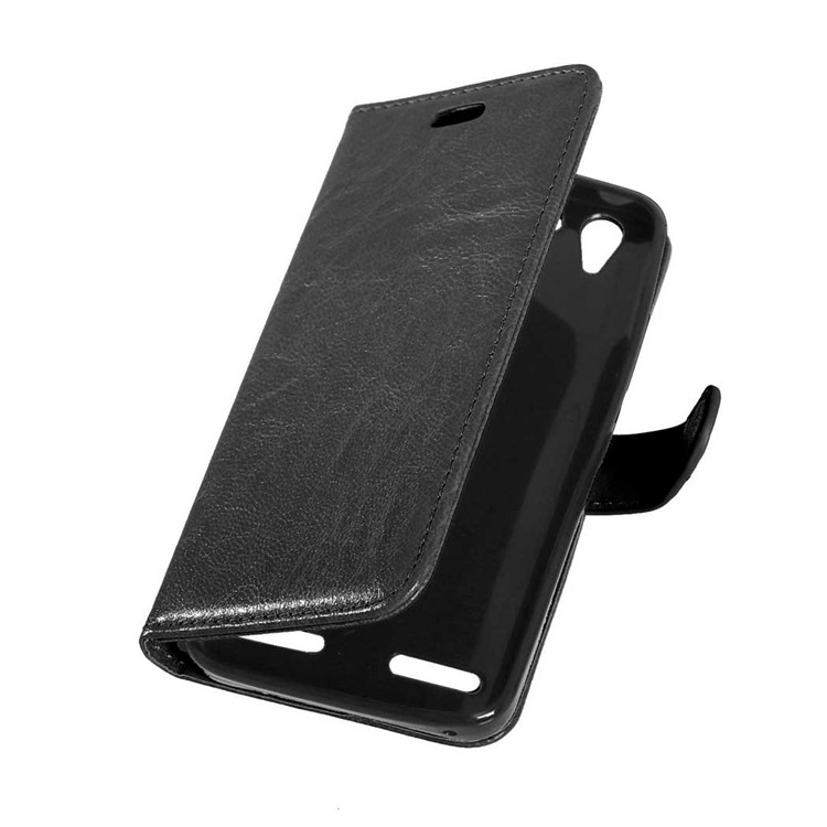 Crazy Horse Leather Wallet Case for Lenovo Vibe K5 / K5 Plus - Black-5