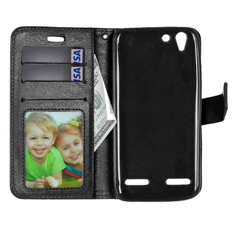 Crazy Horse Leather Wallet Case for Lenovo Vibe K5 / K5 Plus - Black-6