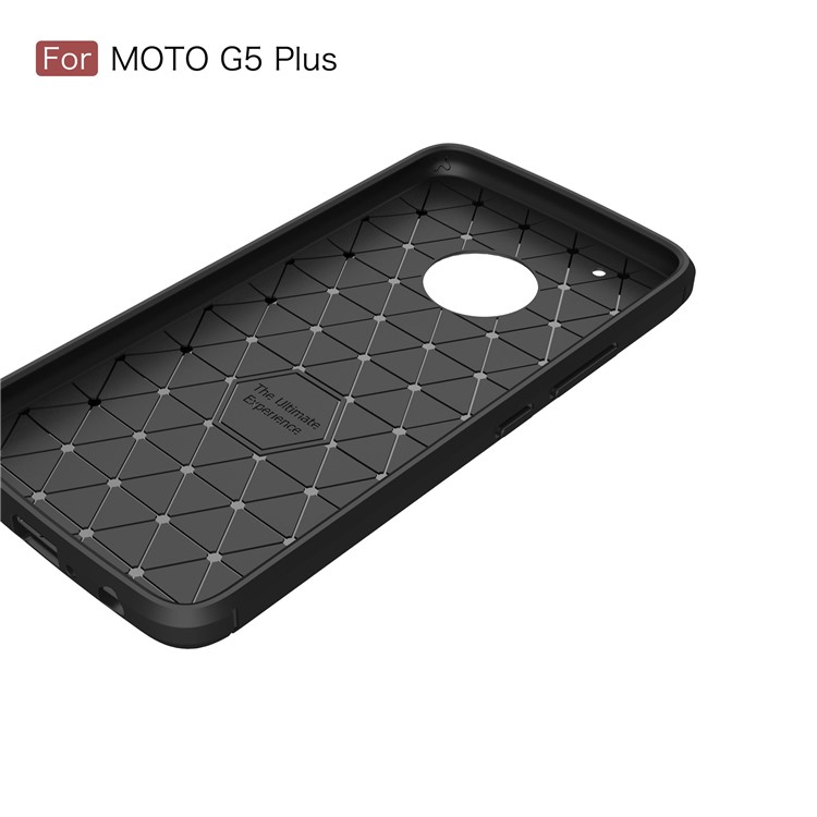 Brushed TPU Carbon Fiber Phone Case for Motorola Moto G5 Plus - Black-6
