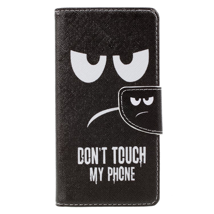 Pattern Printing Magnetic Leather Stand Case with Card Slots for Lenovo Vibe C2 - Do not Touch My Phone-3