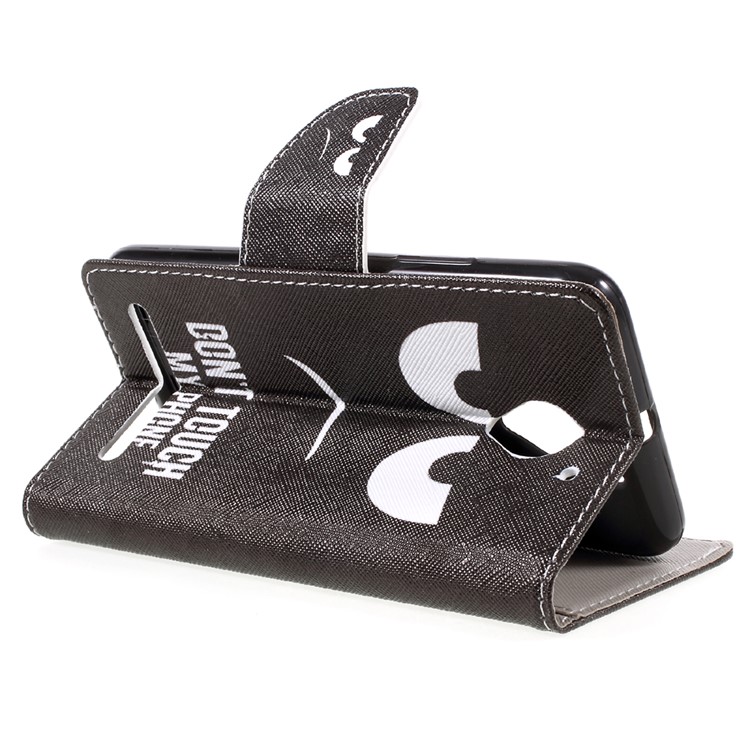 Pattern Printing Magnetic Leather Stand Case with Card Slots for Lenovo Vibe C2 - Do not Touch My Phone-5