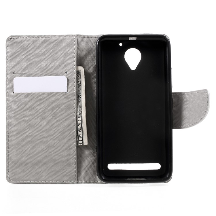 Pattern Printing Magnetic Leather Stand Case with Card Slots for Lenovo Vibe C2 - Do not Touch My Phone-6