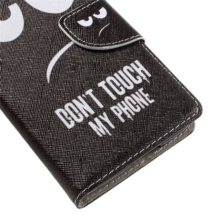 Pattern Printing Magnetic Leather Stand Case with Card Slots for Lenovo Vibe C2 - Do not Touch My Phone-7