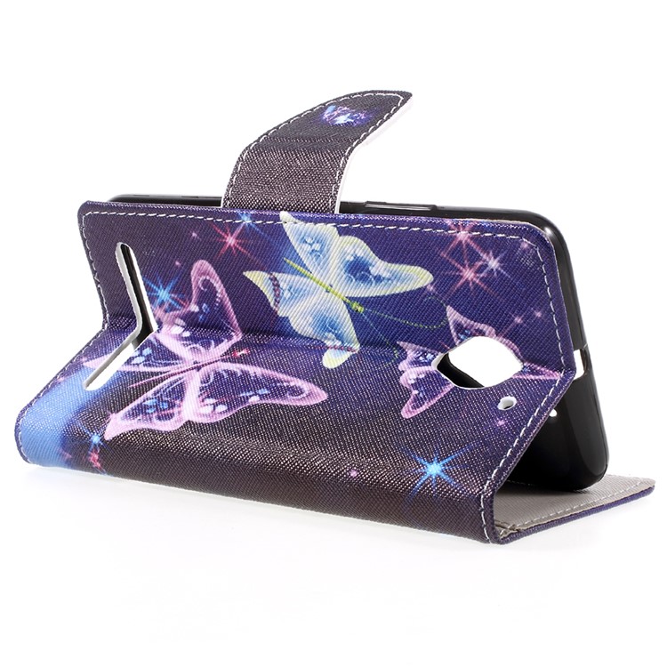 Pattern Printing Wallet Leather Cover Case for Lenovo Vibe C2 - Vivid Butterflies-5