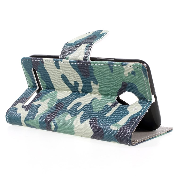 For Lenovo Vibe C2 Pattern Printing Wallet Leather Stand Cover - Camouflage Pattern-5