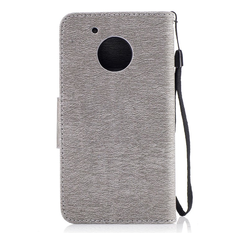 Imprint Bear Wallet Leather Stand Case for Motorola Moto G5 - Grey-3